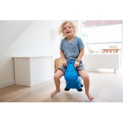 Skoczek niebieska dmuchana krówka Buiten Speel