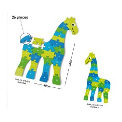 Duże puzzle drewniane żyrafa Buiten Speel