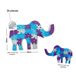 Duże puzzle drewniane słoń Buiten Speel