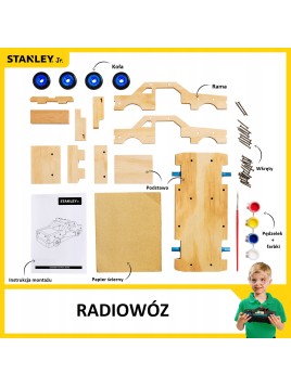 Samochód policyjny Stanley Jr radiowóz zestaw