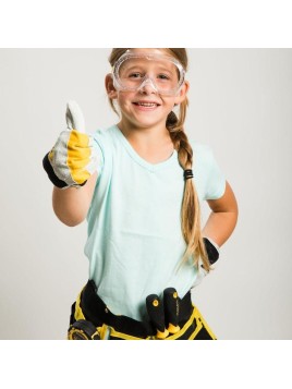 Zestaw narzędzi dla dzieci Stanley Jr rękawice pas gogle młotek oraz śrubokręt