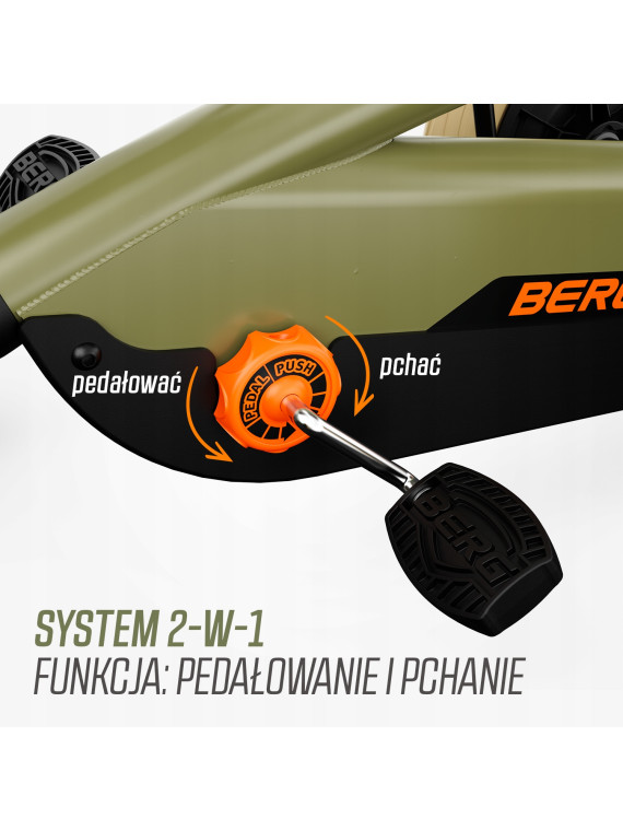 Gokart na pedały dla dzieci BERG Buzzy Retro 2-in-1 od 2 lat zielony