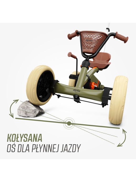 Gokart na pedały dla dzieci BERG Buzzy Retro 2-in-1 od 2 lat zielony