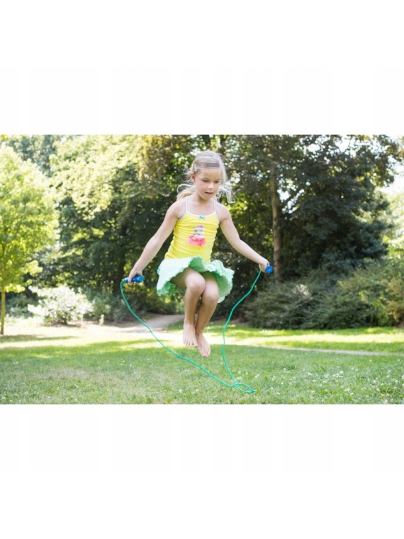 Skakanka niebieska z drewnianymi rączkami 160 cm BS Toys