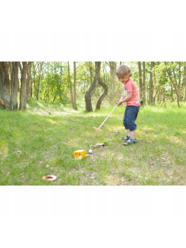 Drewniany zestaw do minigolfa z przeszkodami BS Toys