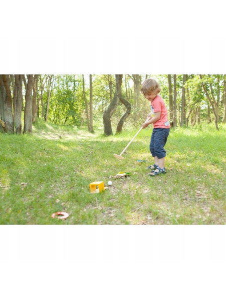 Drewniany zestaw do minigolfa z przeszkodami BS Toys