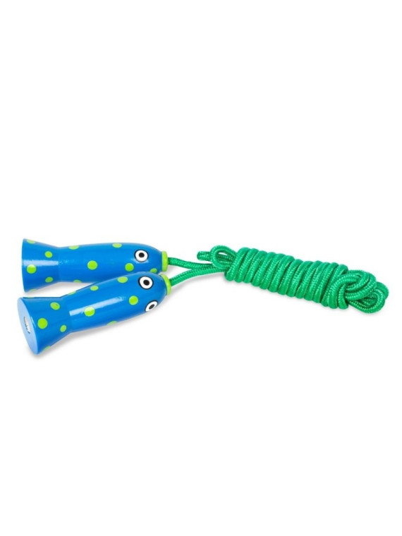 Skakanka niebieska z drewnianymi rączkami 160 cm BS Toys