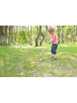 Drewniany zestaw do minigolfa z przeszkodami BS Toys
