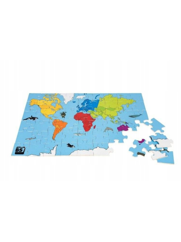 Puzzle Drewniane Mapa Świata dla Dzieci BS Toys