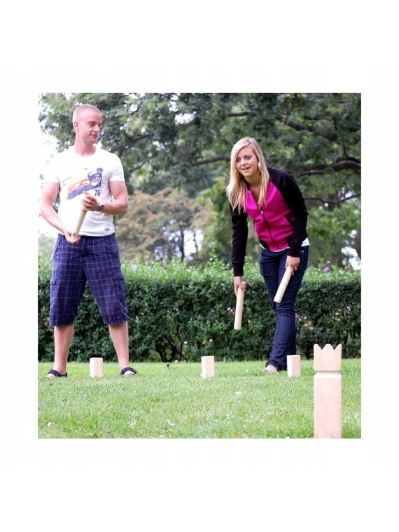 Kubb szwedzka gra drewniana rzutowa zestaw 21 el. BS Toys
