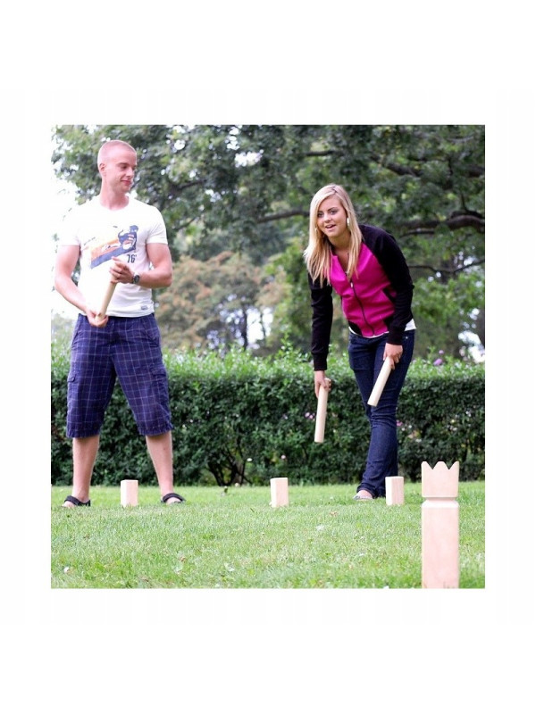 Kubb szwedzka gra drewniana rzutowa zestaw 21 el. BS Toys