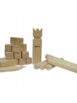 Kubb szwedzka gra drewniana rzutowa zestaw 21 el. BS Toys