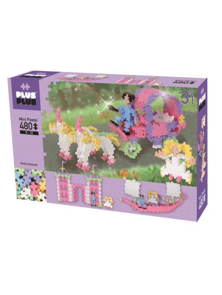 Plus-Plus, Mini Pastel - 480 szt. 3w1 Księżniczka i kareta