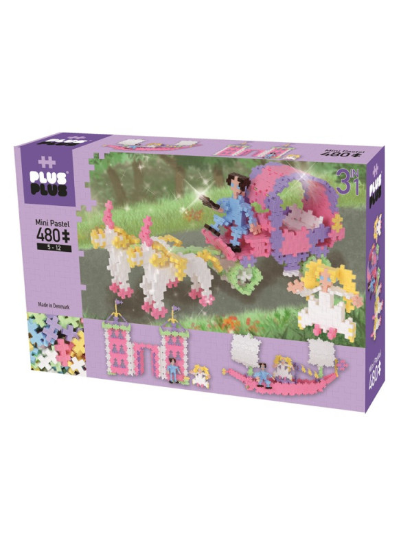 Plus-Plus, Mini Pastel - 480 szt. 3w1 Księżniczka i kareta