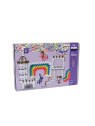 Plus-Plus, Mini Pastel - 760 szt. - Tęczowy zamek z jednorożcami oraz 2 podkładki GRATIS!