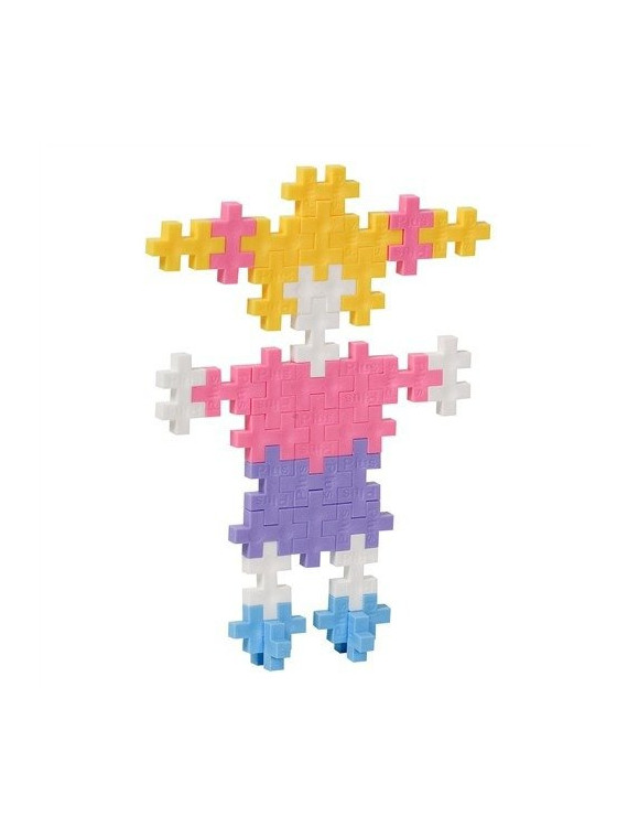 Plus-Plus, Mini Pastel - 760 szt. - Tęczowy zamek z jednorożcami oraz 2 podkładki GRATIS!