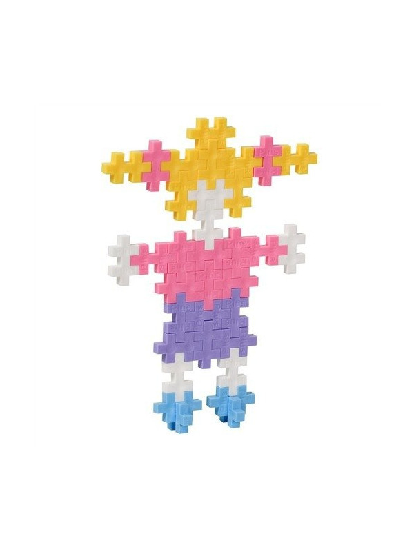 Plus-Plus, Mini Pastel - 760 szt. - Tęczowy zamek z jednorożcami oraz 2 podkładki GRATIS!