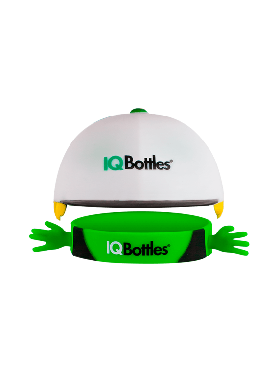 IQBottles, Bidon-butelka 2w1 Orange/Blue cap