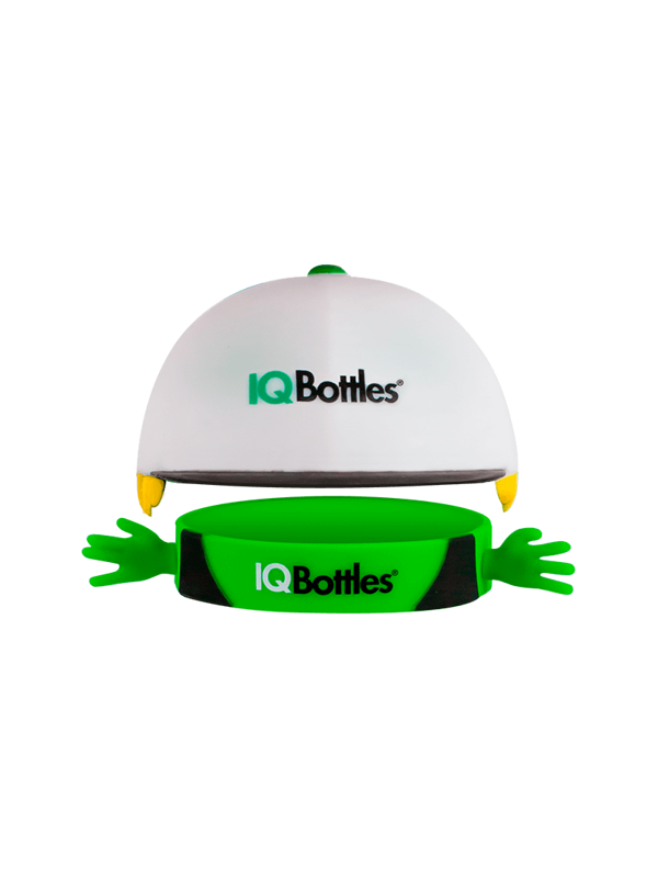 IQBottles, Bidon-butelka 2w1 Orange/Blue cap