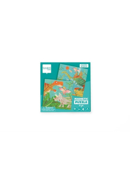 Scratch, Puzzle magnetyczne - książka podróżna Dino 2 obrazki 40 elem.