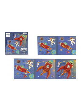 Scratch, Puzzle magnetyczne - książka podróżna Rakieta i kosmos 2 obrazki 40 elem.