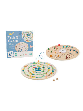 BS Toys, 2w1 drewniany Chińczyk z kartami / Gęś