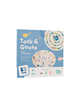 BS Toys, 2w1 drewniany Chińczyk z kartami / Gęś