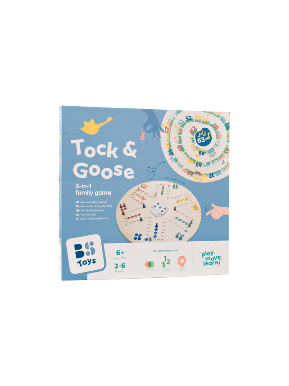 BS Toys, 2w1 drewniany Chińczyk z kartami / Gęś