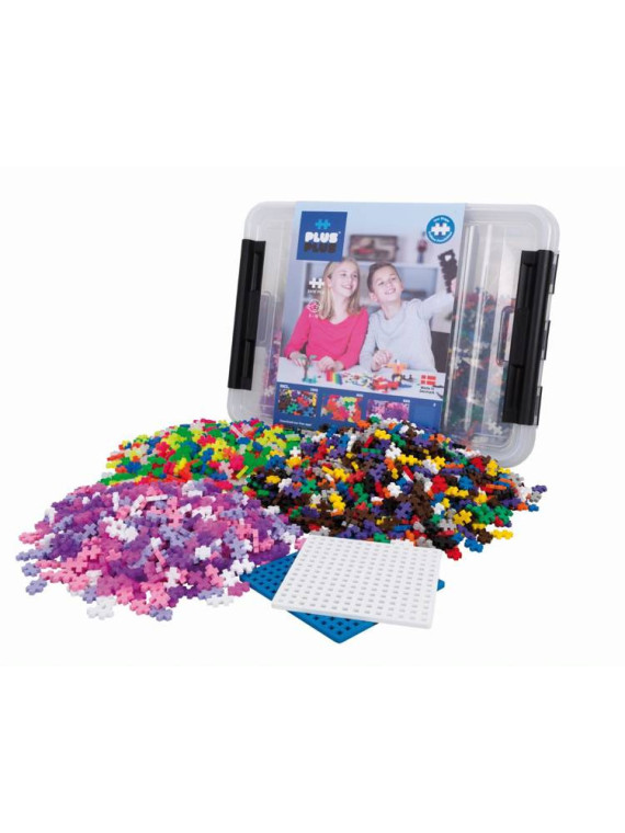 Plus-Plus, Mini Basic, Neon, Brokat, 2 płytki - 2400 szt - Edukacja