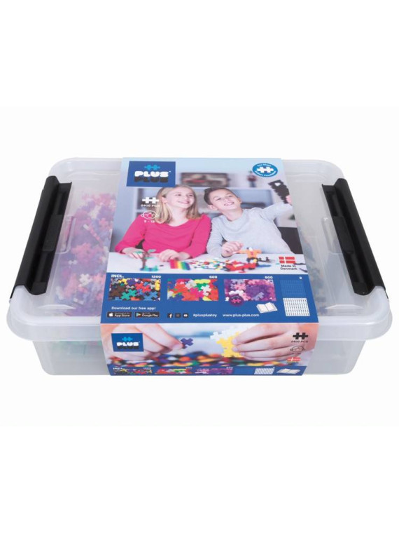 Plus-Plus, Mini Basic, Neon, Brokat, 2 płytki - 2400 szt - Edukacja