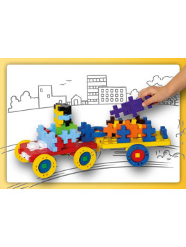 Plus-Plus BIG Basic - Make & GO! - 70 szt. Auto z przyczepą