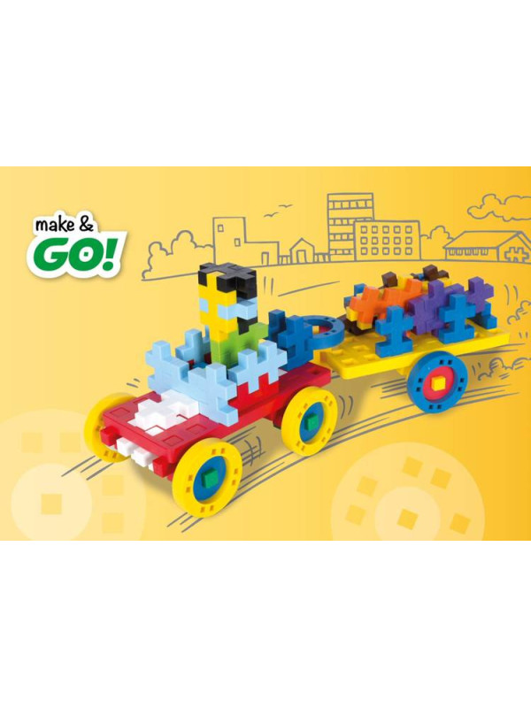 Plus-Plus BIG Basic - Make & GO! - 70 szt. Auto z przyczepą