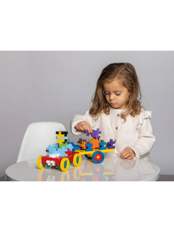 Plus-Plus BIG Basic - Make & GO! - 70 szt. Auto z przyczepą