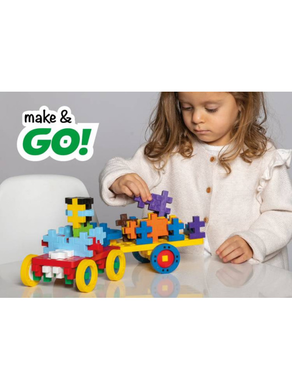 Plus-Plus BIG Basic - Make & GO! - 70 szt. Auto z przyczepą