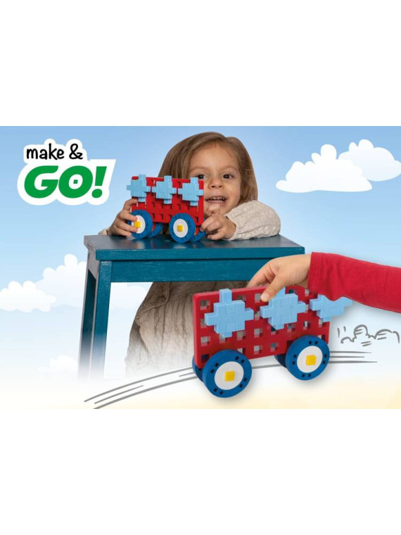Plus-Plus BIG Basic - Make & GO! - 70 szt. Auto z przyczepą
