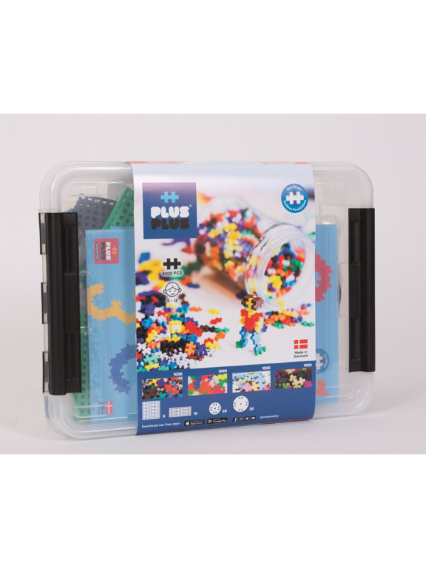Plus-Plus GO!, Mini Mix- 4000 szt. 20 płytek 40 kół 2 książki
