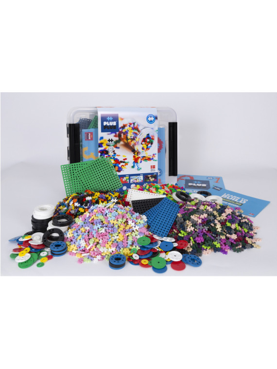 Plus-Plus GO!, Mini Mix- 4000 szt. 20 płytek 40 kół 2 książki