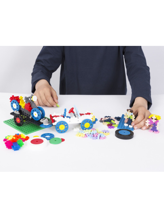 Plus-Plus GO!, Mini Mix- 4000 szt. 20 płytek 40 kół 2 książki