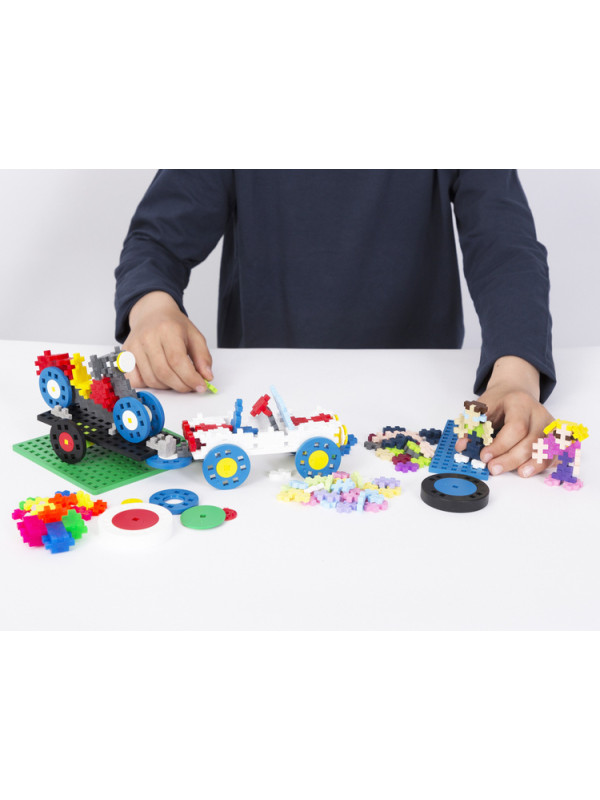 Plus-Plus GO!, Mini Mix- 4000 szt. 20 płytek 40 kół 2 książki