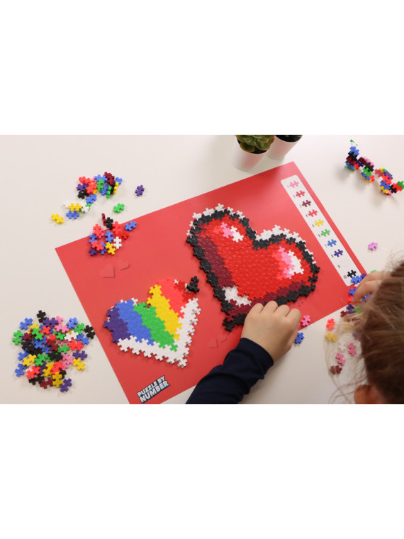 Plus-Plus Mini, Puzzle po numerach 250 szt - 2 Serca