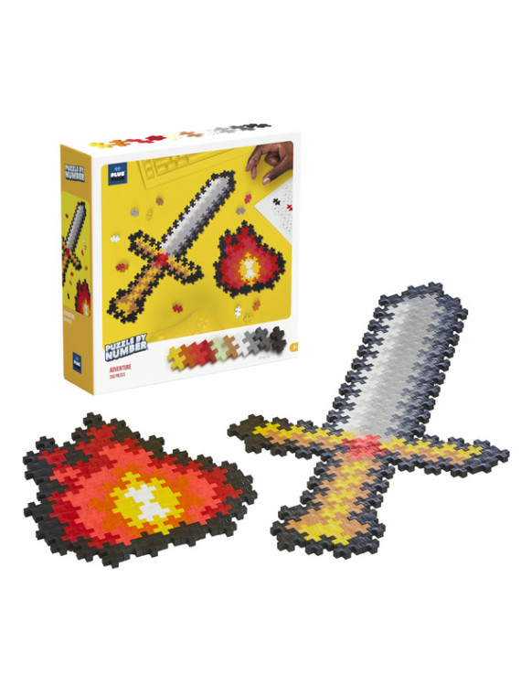 Plus-Plus Mini, Puzzle po numerach 250 szt - Miecz i ogień USZKODZONE OPAKOWANIE RABAT 10%