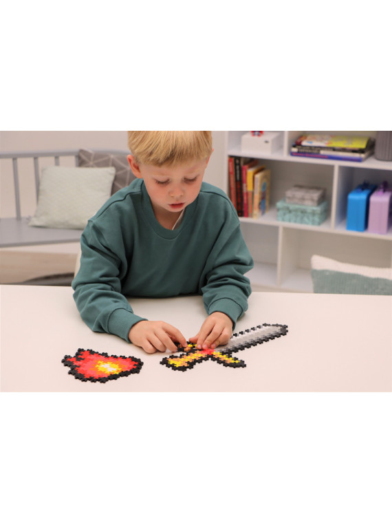 Plus-Plus Mini, Puzzle po numerach 250 szt - Miecz i ogień USZKODZONE OPAKOWANIE RABAT 10%