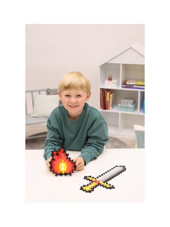 Plus-Plus Mini, Puzzle po numerach 250 szt - Miecz i ogień USZKODZONE OPAKOWANIE RABAT 10%