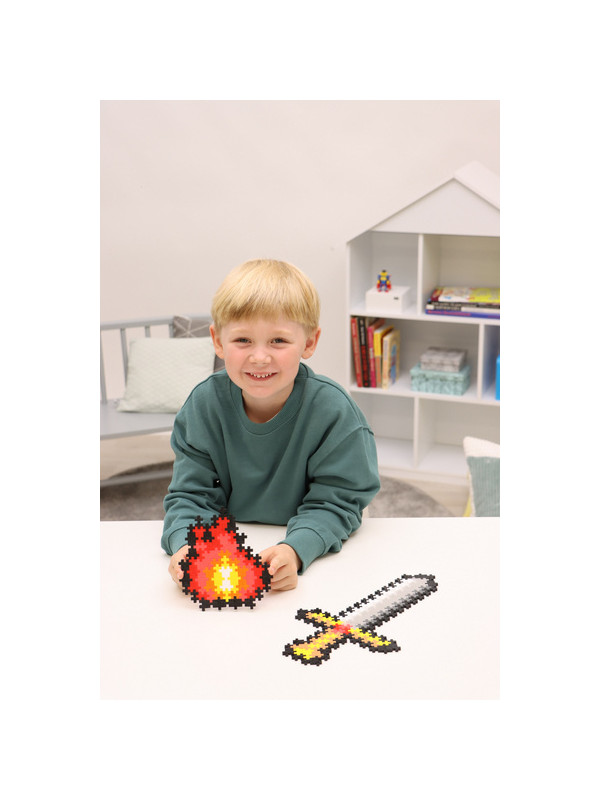 Plus-Plus Mini, Puzzle po numerach 250 szt - Miecz i ogień USZKODZONE OPAKOWANIE RABAT 10%