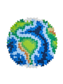 Plus-Plus Mini, Puzzle po numerach 800 szt - Kula ziemska