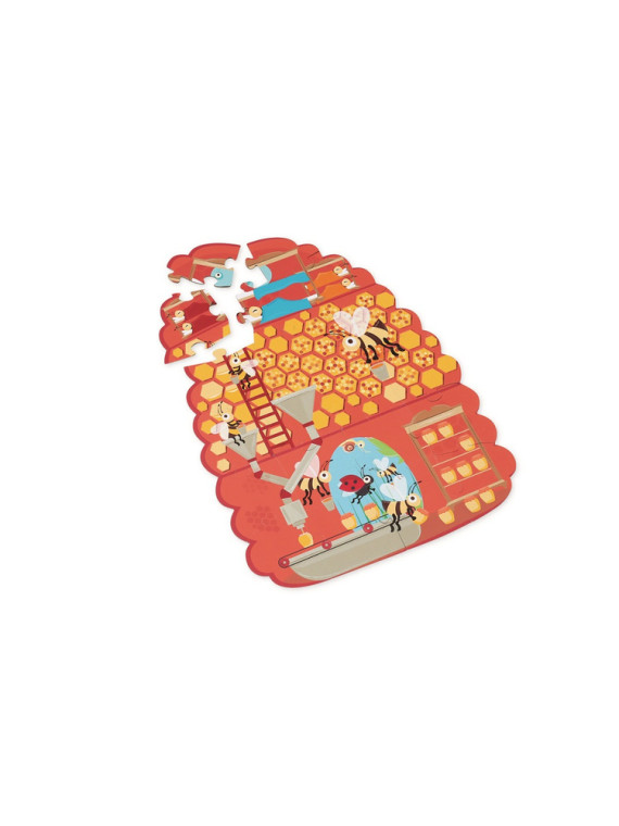 Scratch, Dwustronne Puzzle XL (2 x 20 elem) Pszczoły i Ul