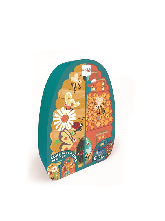 Scratch, Dwustronne Puzzle XL (2 x 20 elem) Pszczoły i Ul