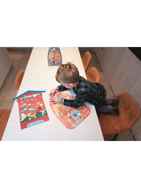 Scratch, Dwustronne Puzzle XL (2 x 20 elem) Pszczoły i Ul