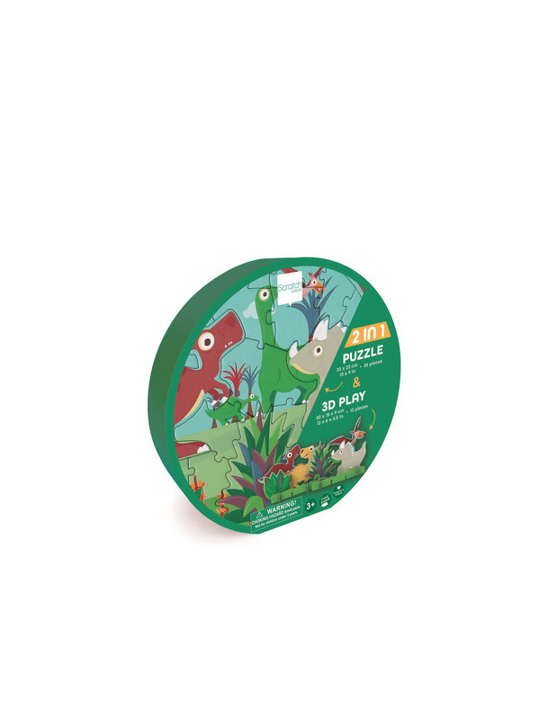 Scratch, Puzzle 2w1 -- 2D i 3D scenografia Dinozaury