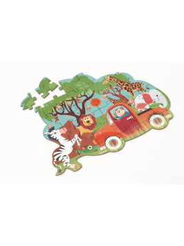 Scratch, Puzzle konturowe Safari 30 elem.